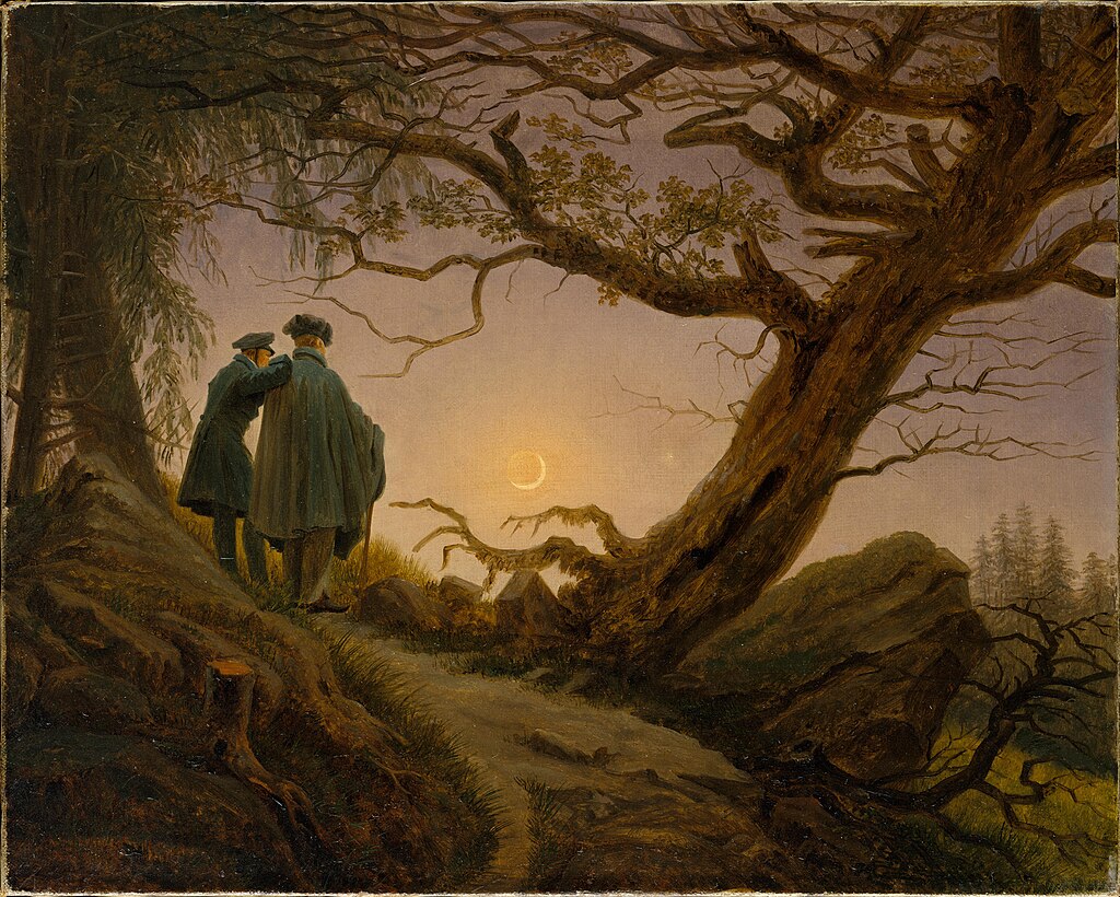 Caspar David Friedrich: Two men contemplating the Moon 